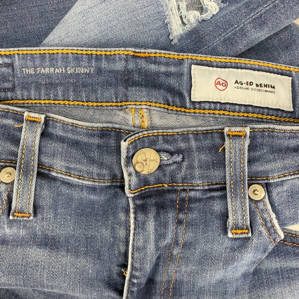 AG-ED Denim Jeans Women's 26R The Farrah Skinny Blue Adriano Goldschmied Preppy - Picture 6 of 13